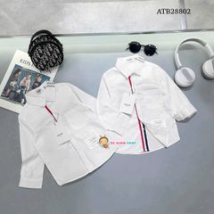 Áo sơ mi dài tay bé trai phối sọc cổ dễ thương cho bé trai ATB28802