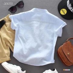 [XẢ KHO] Áo sơ mi cổ trụ phối túi dễ thương cho bé trai ATB196805