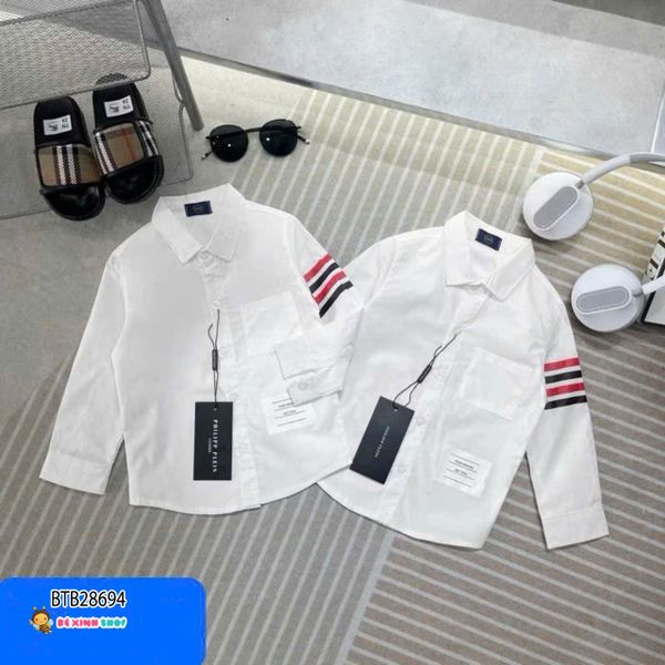 Áo sơ mi tay dài phối sọc phối sọc màu dễ thương cho bé trai BTB28694