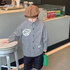 [XẢ KHO] Áo sơ mi dài tay mặt cười dễ thương cho bé trai phối đồ ATB196901