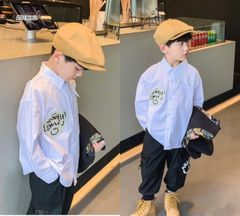 [XẢ KHO] Áo sơ mi dài tay mặt cười dễ thương cho bé trai phối đồ ATB196901