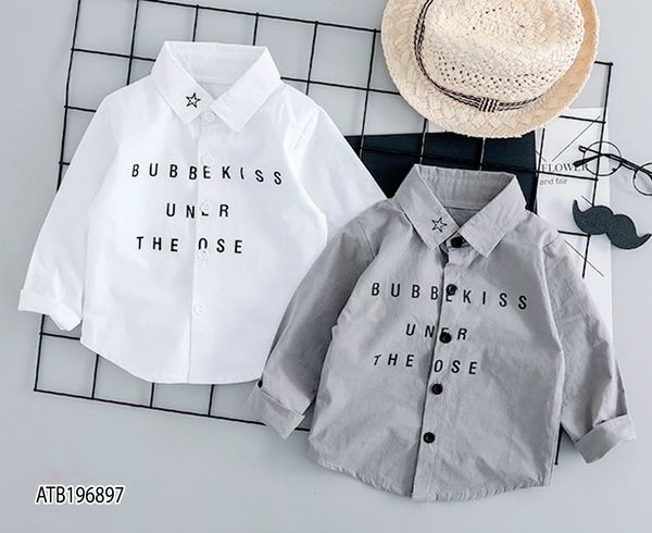 Áo sơ mi in chữ dễ thương cho bé trai phối đồ ATB196897