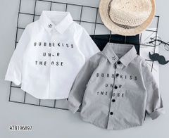 Áo sơ mi in chữ dễ thương cho bé trai phối đồ ATB196897