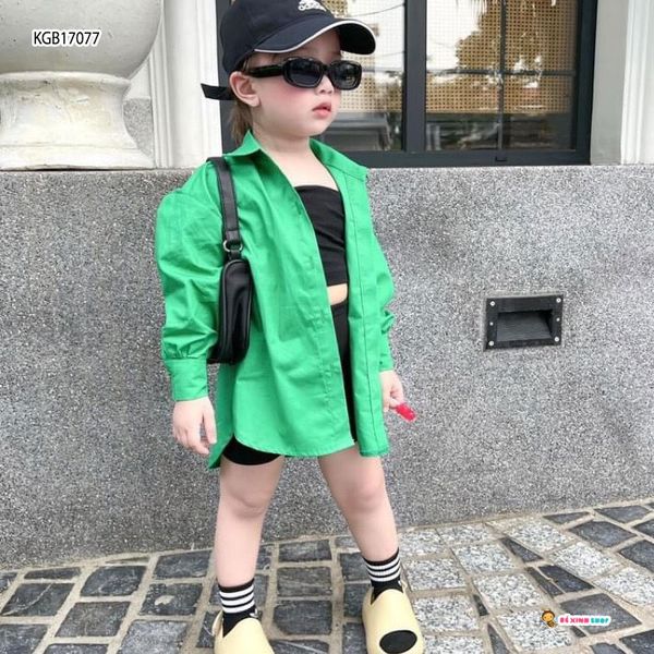 [XẢ KHO] Áo sơ mi dài tay dễ thương cho bé gái KGB17076