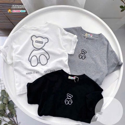 Áo thun in gấu cổ tròn dễ thương cho bé trai ATB28701