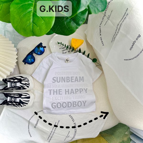 Áo thun dập chữ nổi dễ thương cho bé trai (cho bé 27-45kg) ATB197046