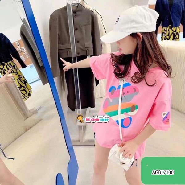 [XẢ KHO] Áo thun gấu 7 màu dễ thương cho bé gái AGB17130
