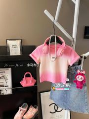 Áo thun bé gái wash màu (KÈM GẤU BÔNG) QCCC dễ thương cho bé gái AGB124074