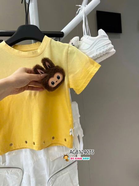 Áo thun bé gái wash màu (KÈM GẤU BÔNG) QCCC dễ thương cho bé gái AGB124074