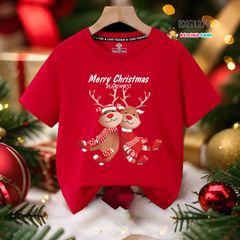Áo thun Cotton Noel dễ thương cho bé trai & bé gái mùa Giáng Sinh BXG1270