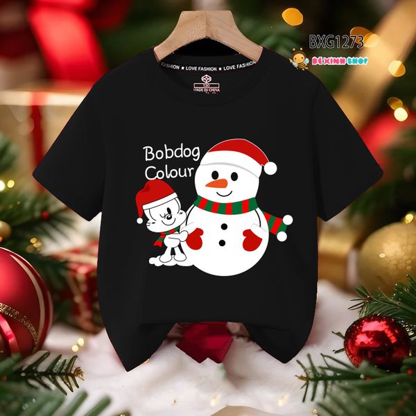 Áo thun Cotton Noel dễ thương cho bé trai & bé gái mùa Giáng Sinh BXG1270