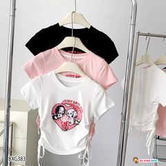 Áo thun rút dây cún tim dễ thương cho bé gái BXG383