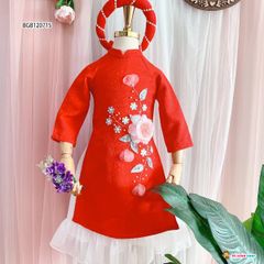 Áo dài HOA KẾT CƯỜM dễ thương cho bé gái BGB120715