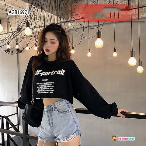 [XẢ KHO] Áo croptop in chữ dài tay dễ thương cho bé gái AGB16969