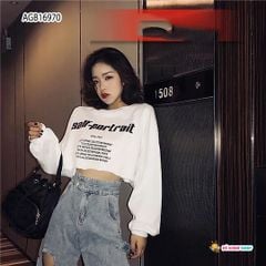 Áo croptop in chữ dài tay dễ thương cho bé gái AGB16969