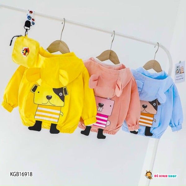 [XẢ KHO] Áo khoác nón in cún chữ dễ thương cho bé gái KGB16916