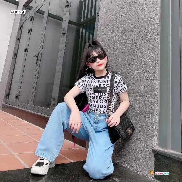 [XẢ KHO] Áo rút dây in chữ dễ thương cho bé gái AGB16947