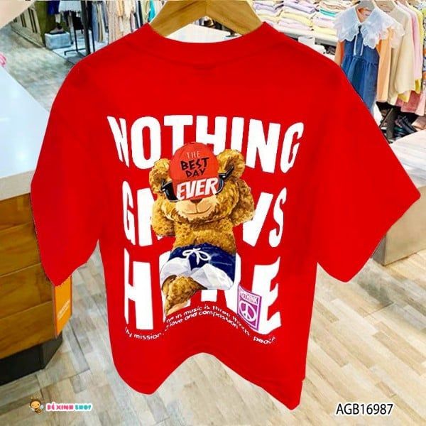 [XẢ KHO] thun in gấu chữ dễ thương cho bé gái AGB16987