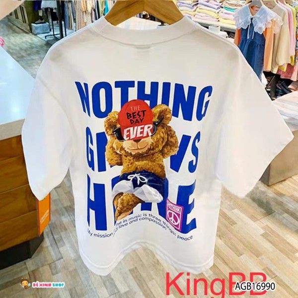 [XẢ KHO] thun in gấu chữ dễ thương cho bé gái AGB16987