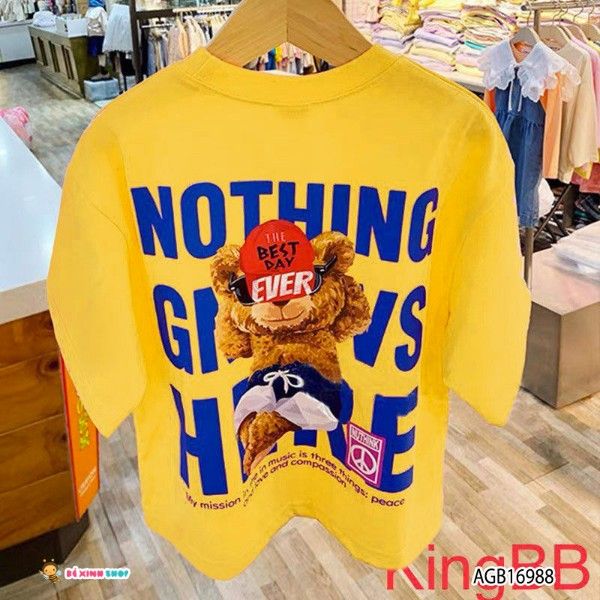 [XẢ KHO] thun in gấu chữ dễ thương cho bé gái AGB16987