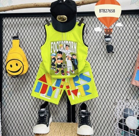 Bộ sát nách hiphop in hình dễ thương cho bé trai BTB27658