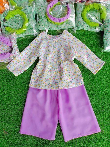 Bộ bà ba kèm băng đô dễ thương cho bé gái BGB123099