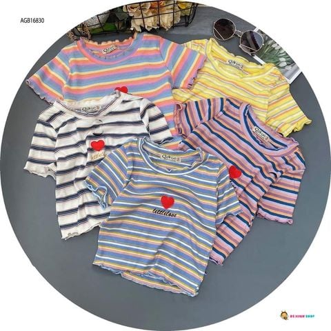 Áo sọc trái tim dễ thương cho bé gái AGB16830