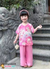 Bà ba lụa họa tiết hoạt hình dễ thương cho bé gái BGB124097