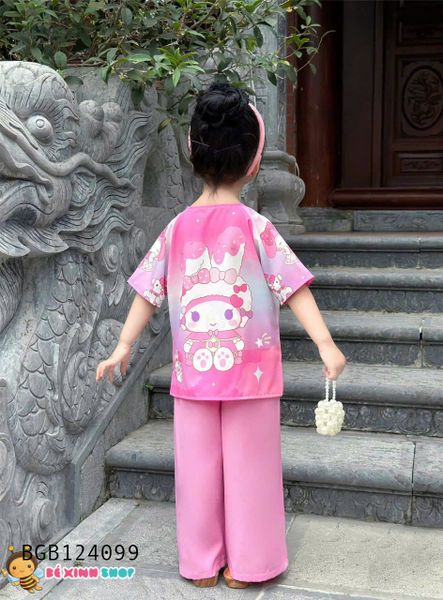 Bà ba lụa họa tiết hoạt hình dễ thương cho bé gái BGB124097