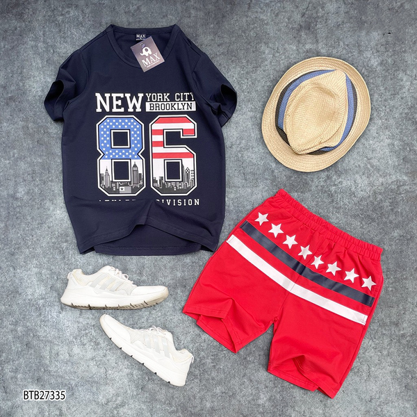 [XẢ KHO] Bộ thun thể thao số 86 dễ thương cho bé trai BTB27335