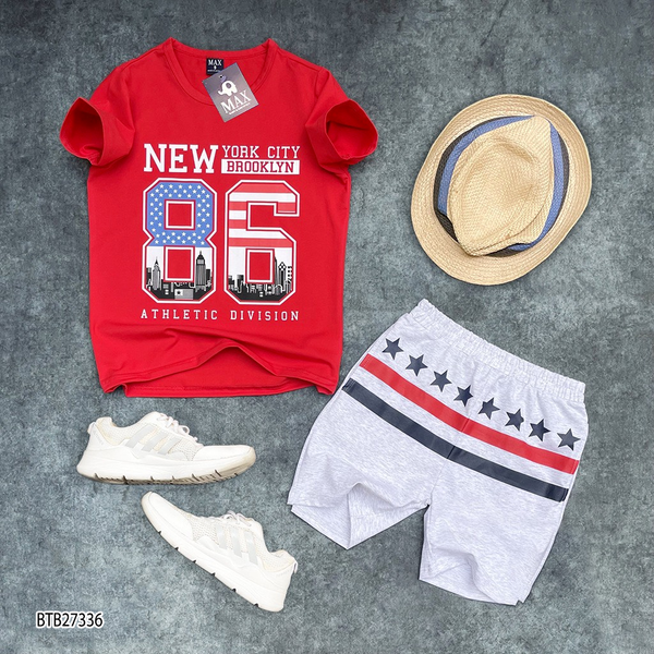 [XẢ KHO] Bộ thun thể thao số 86 dễ thương cho bé trai BTB27335