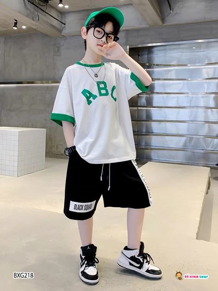 Bộ thun in chữ ABC dễ thương cho bé trai BXG218