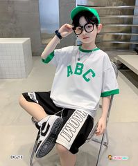 Bộ thun in chữ ABC dễ thương cho bé trai BXG218