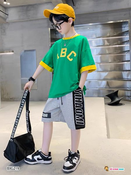 Bộ thun in chữ ABC dễ thương cho bé trai BXG218