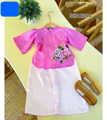 Set bà ba tay in hoa dễ thương cho bé gái BGB123874