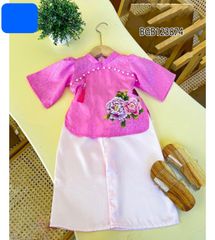 Set bà ba tay in hoa dễ thương cho bé gái BGB123874