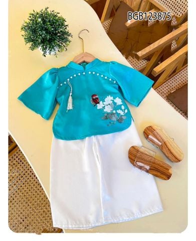 Set bà ba tay in hoa dễ thương cho bé gái BGB123874