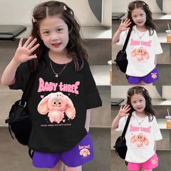 Bộ thun Cotton in Cừu BABY THREE dễ thương cho bé gái BXG1170