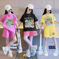 Bộ thun in nhiều mặt BabyThree dễ thương cho bé gái BXG1375