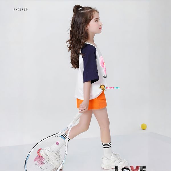 Bộ thun tay phối in BabyThree dễ thương cho bé gái BXG1510