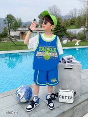 [XẢ KHO] Bộ thun thể thao bóng rổ dễ thương cho bé trai BTB27419