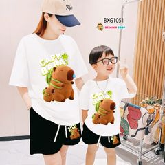 Bộ thun CapyBara dễ thương cho Mẹ & Bé Trai, Bé Gái BXG1050