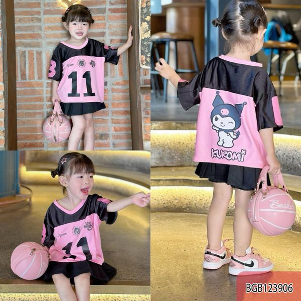 Set thể thao chân váy Kuromi dễ thương cho bé gái BGB123905