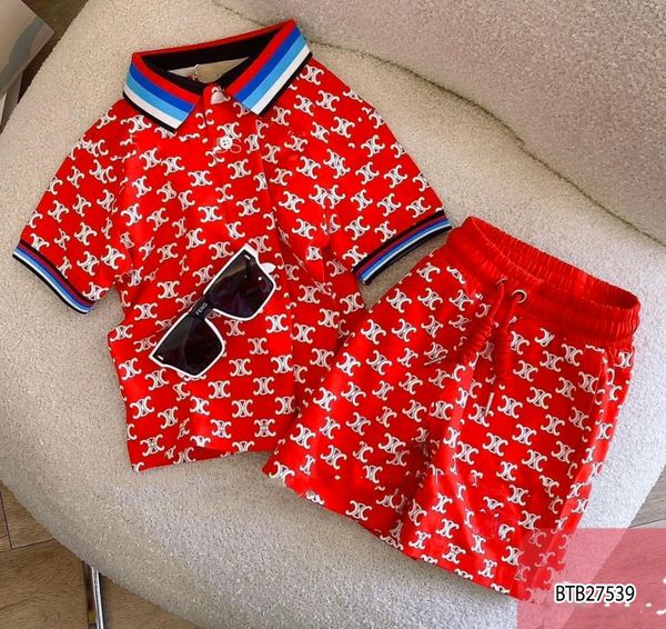 Bộ thun cổ trụ hoạ tiết dễ thương cho bé trai đi chơi BTB27537