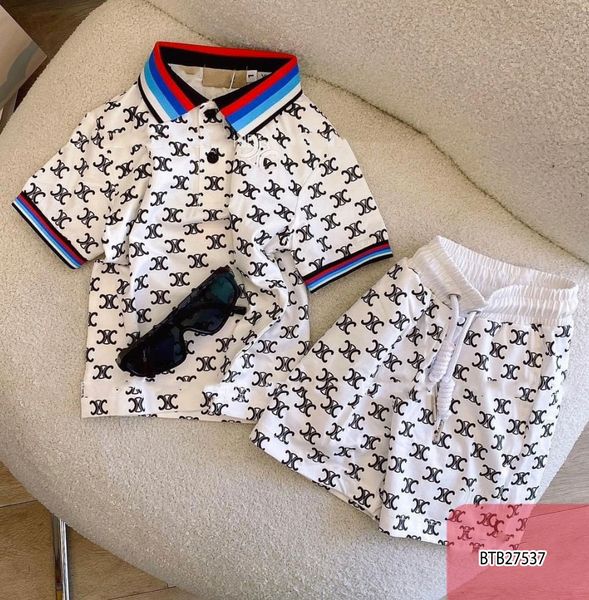 Bộ thun cổ trụ hoạ tiết dễ thương cho bé trai đi chơi BTB27537