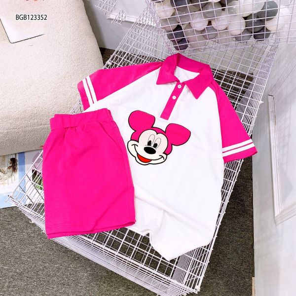 Bộ thun cổ trụ Mickey dễ thương cho bé gái BGB123351