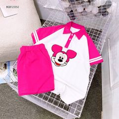 Bộ thun cổ trụ Mickey dễ thương cho bé gái BGB123351