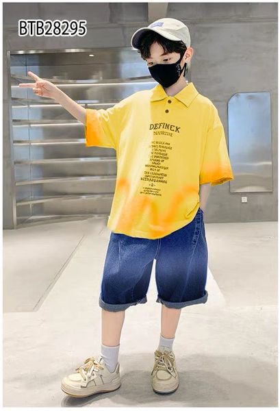 [XẢ KHO] Set jeans cổ trụ DEFINEX dễ thương cho bé trai BTB28295