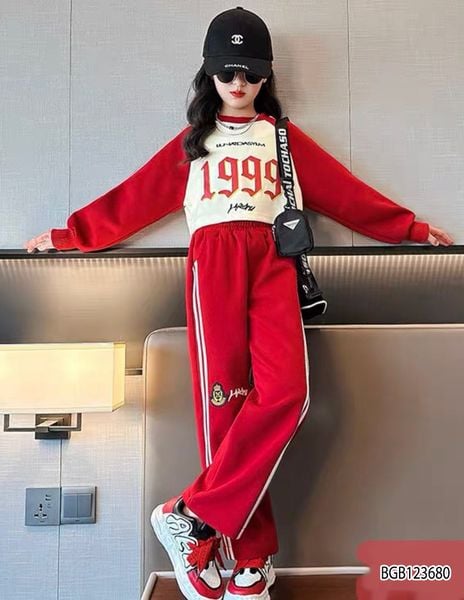 Bộ dài tay thể thao 1999 dễ thương cho bé gái ngày mưa BGB123680