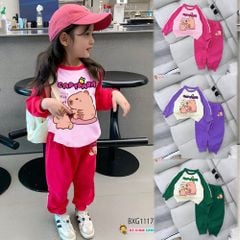 Bộ dài tay raplang CAPYBARA dễ thương cho bé gái Thu Đông BXG1115